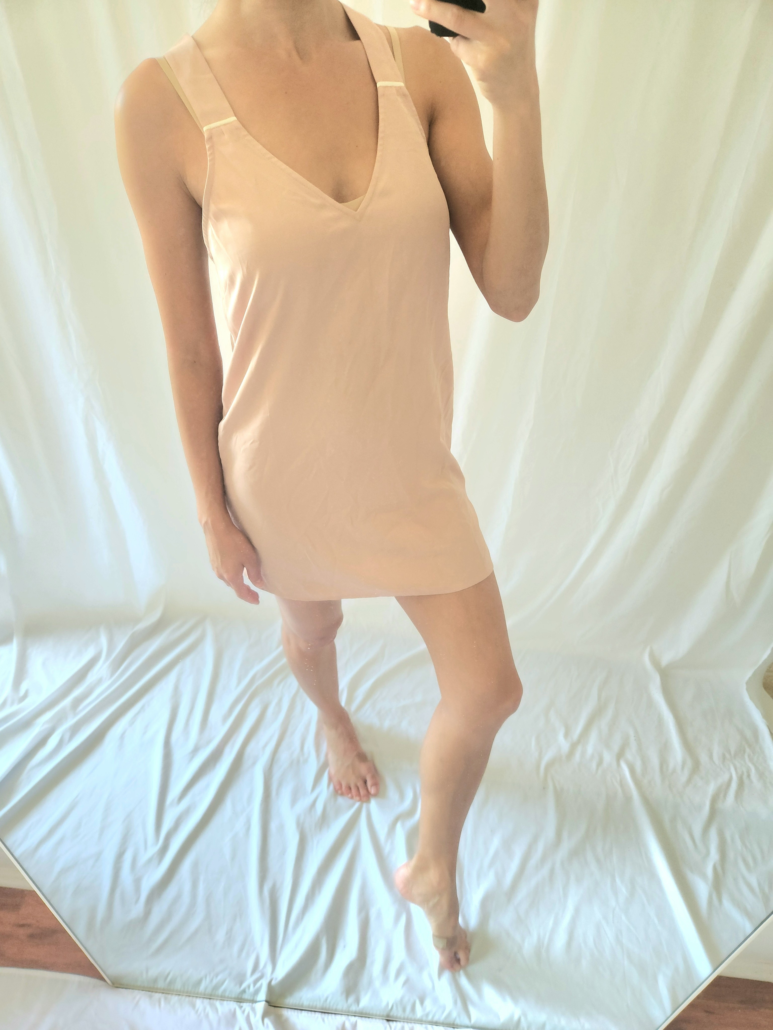 Negative Underwear Blush V-Neck Mini Slip Dress